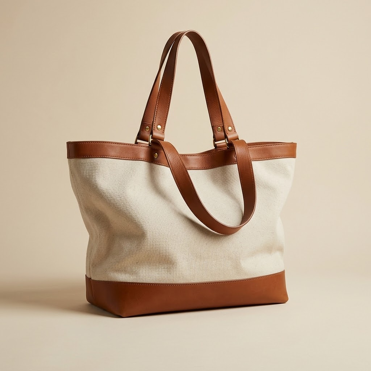 Bazzaro canvas and leather tote packshot